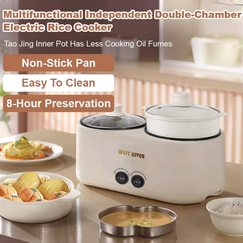 Home Cooking Services - Poêle électrique multifonctionnelle double cuve antiadhésive