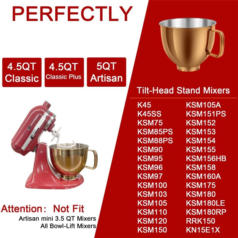 Bol mélangeur en acier inoxyda - Kitchenaid Mixer Artisan 5Qt avis et prix