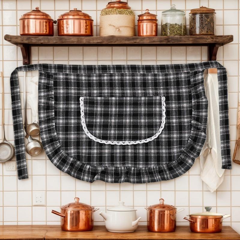 Tablier carré à carreaux, demi - Home Cooking Service avis et prix